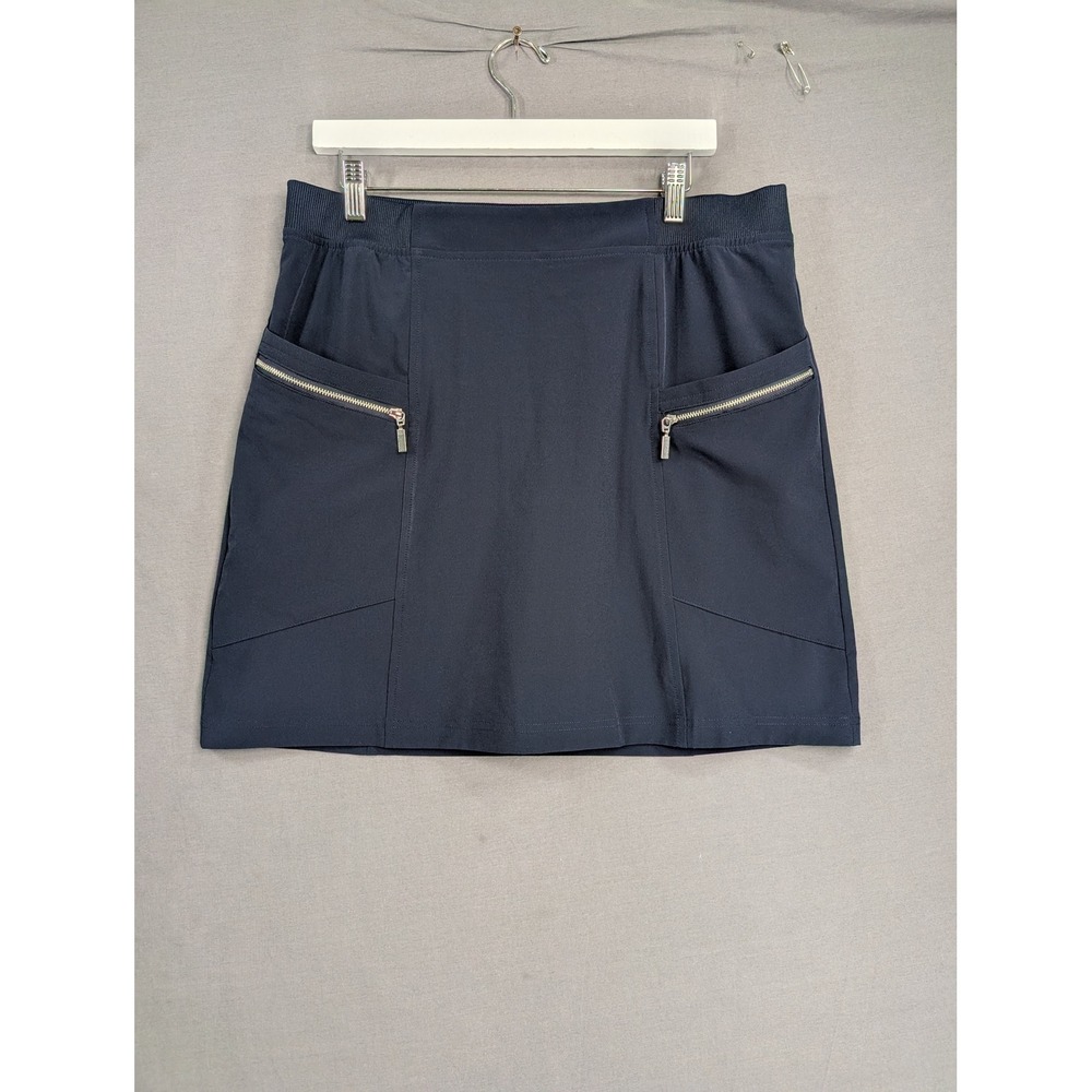 Chicos Zenergy Navy Blue Skort Size 2 US 12 Zipper Pockets 8318